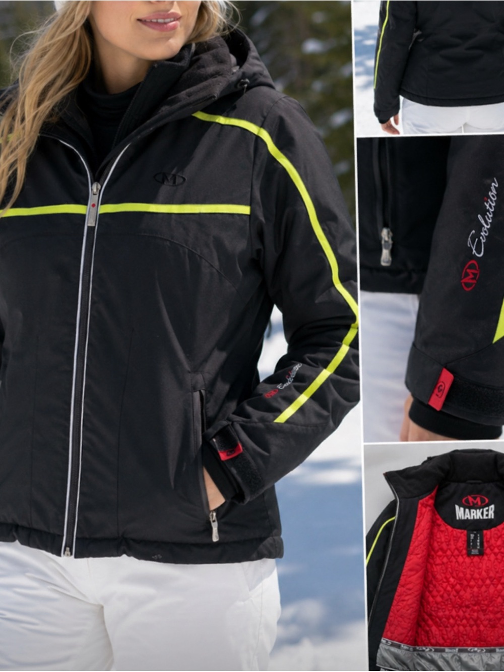 Marker Women’s Ski Snowboard Jacket Size 6 Black Insulated Hooded Winter Coat